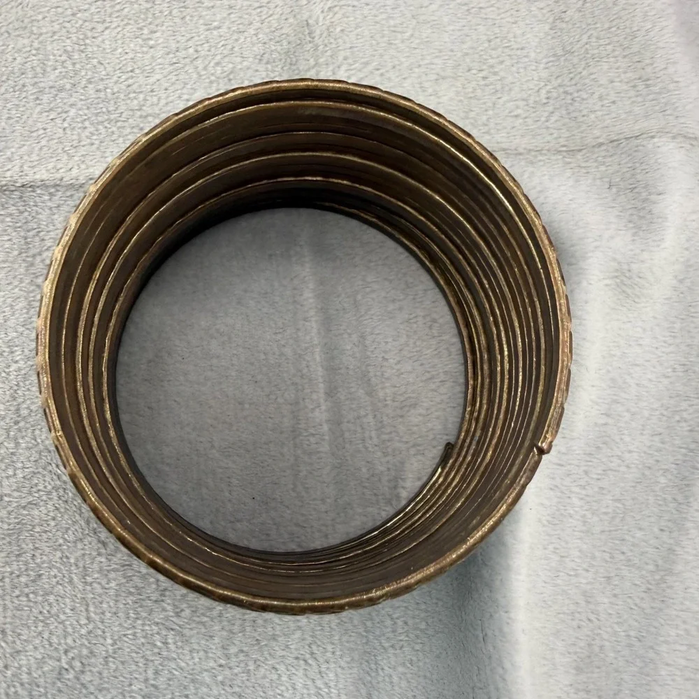 Vintage Bangle Bracelet Wide Stacked Wire 8.5" - Picture 2 of 8